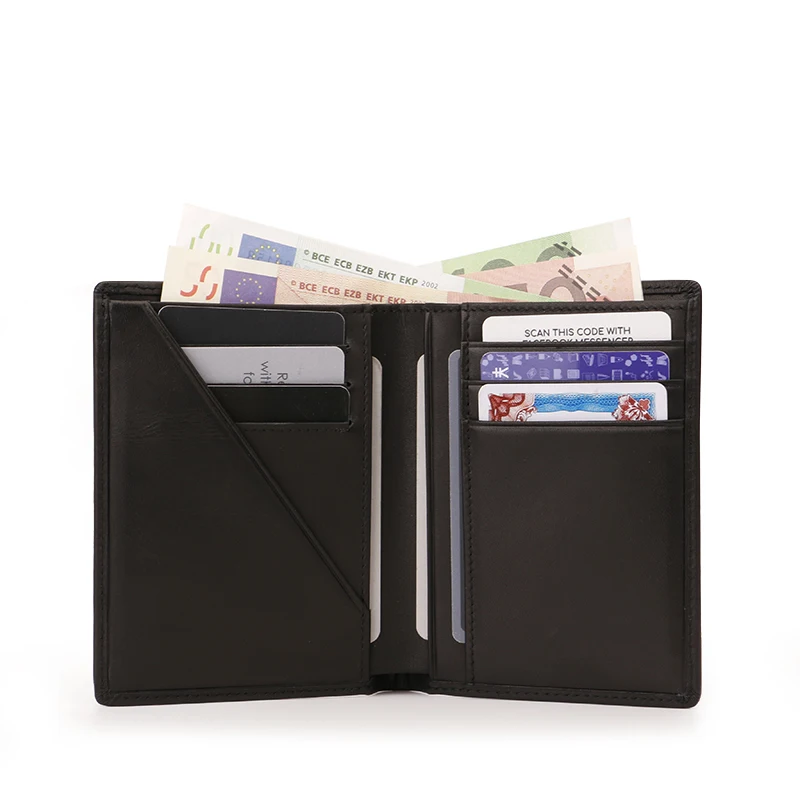 Ultra Thin Bifold Wallets For Men Front Pocket Rfid Blocking Slim Minimalist Leather Wallet
