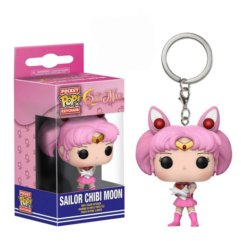 Pop Sailor Moon Action Figure Sailor Chibi Moon Keychain Toys 4cm Anime Handmade Model