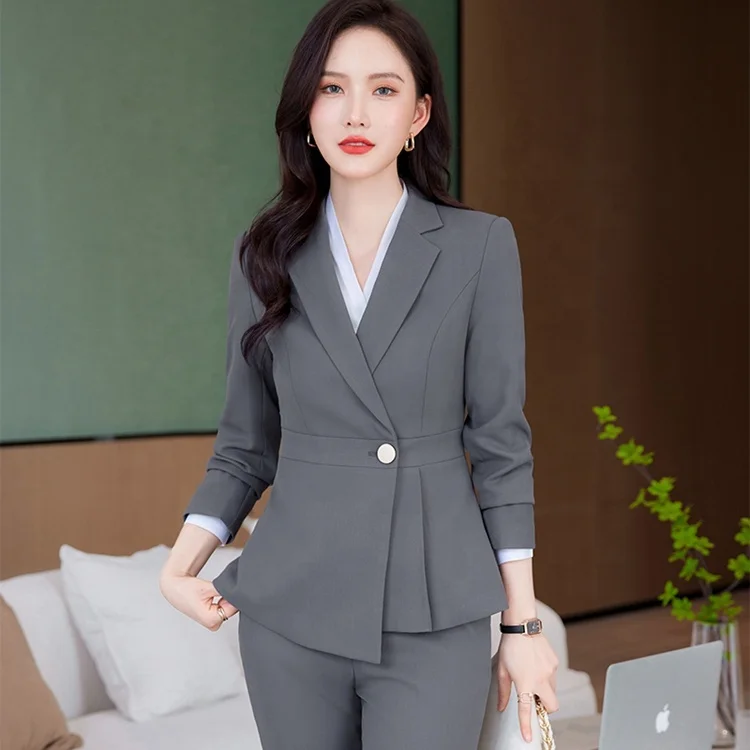 Manufacturer Sells Slim Fitting Oversized Two Piece Pants Set Office Business Suit Women Set
