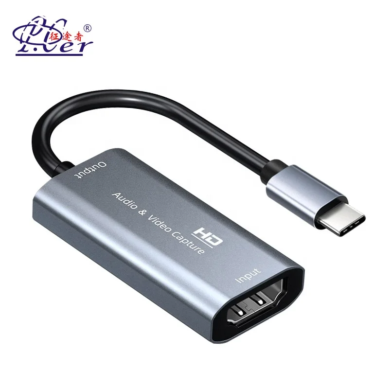 Audio Video Capture Card HDMI to Type-C Record 4K 60Hz 1080P HDMI to USB-C Video Capture for Live Broadcasting Streaming
