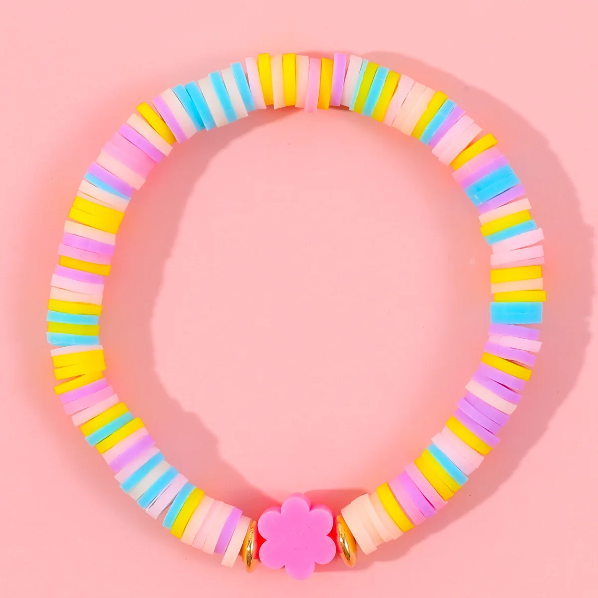 Бусины из полимерной глины ручной работы в стиле бохо растягивающийся браслет с милыми мультяшными блестками радужными шармами браслеты цветами