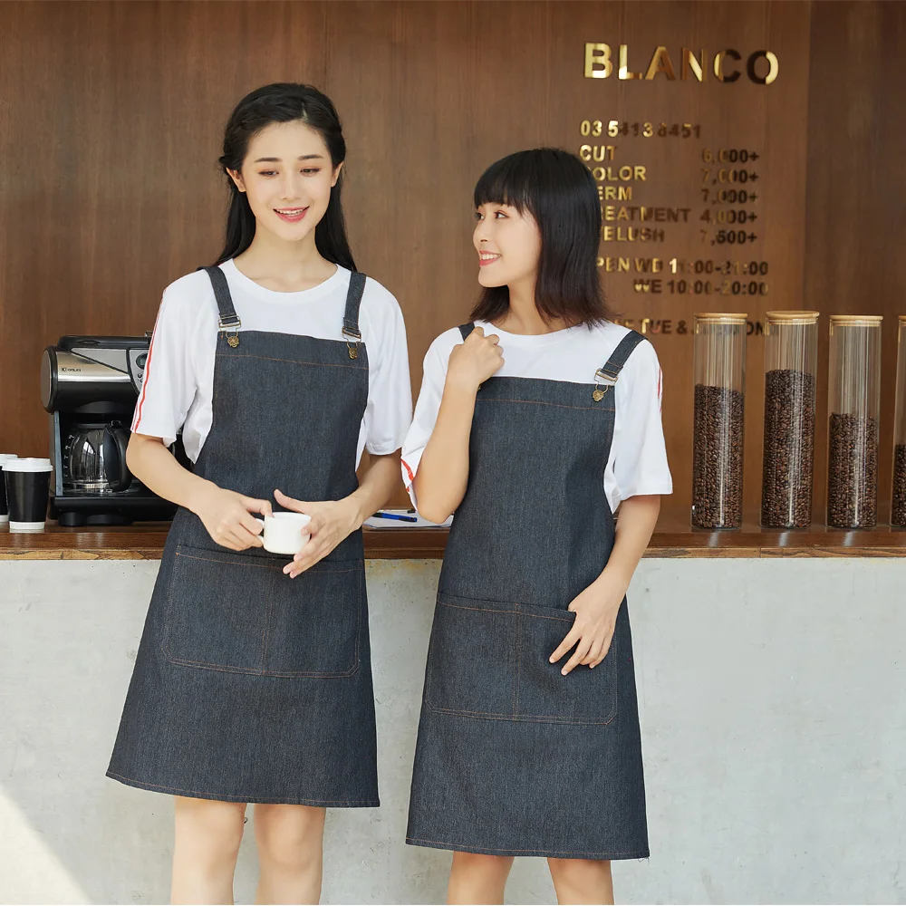 wholesaler price uniform waiter apron matching painting apron long sleeve art smock for painting aprons