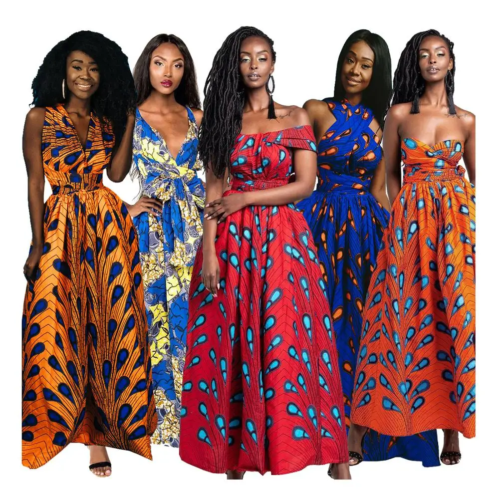 
As pictures showed sleeveless ladies fashion print designs casual dashiki clothing kitenge maxi dress for african women 