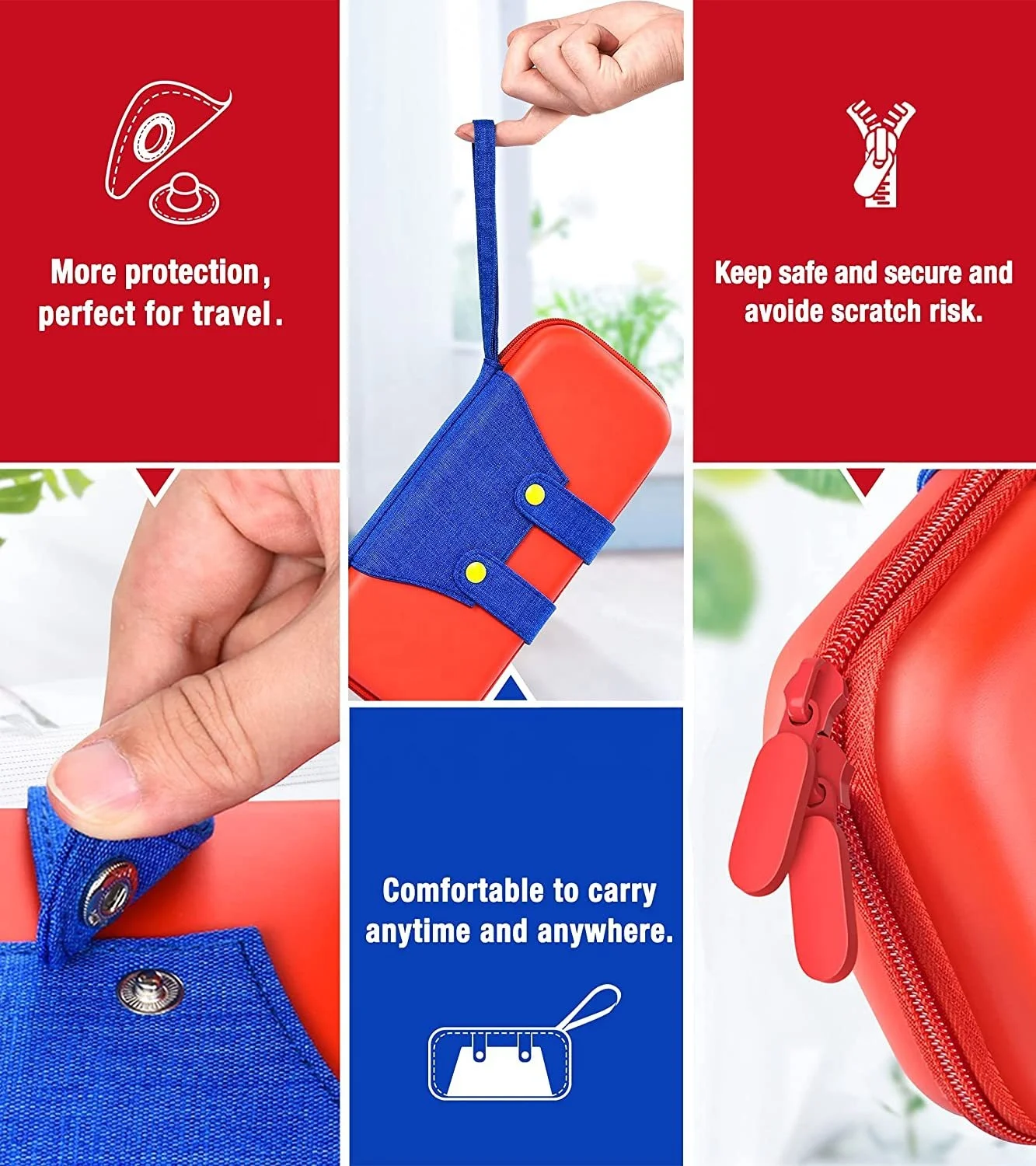 Hot selling Portable Travel Carry Case for Nintendo Switch/Switch OLED, Protective Hard Shell Switch Carry Case for Girls & Boys