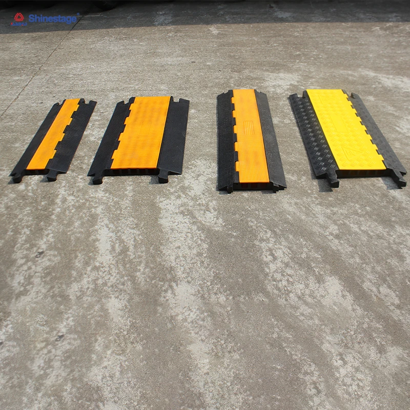 PVC Rubber Mat Cable Cover Speed Humps Road Bump Cable Protector Cable Wire Cord Ramp