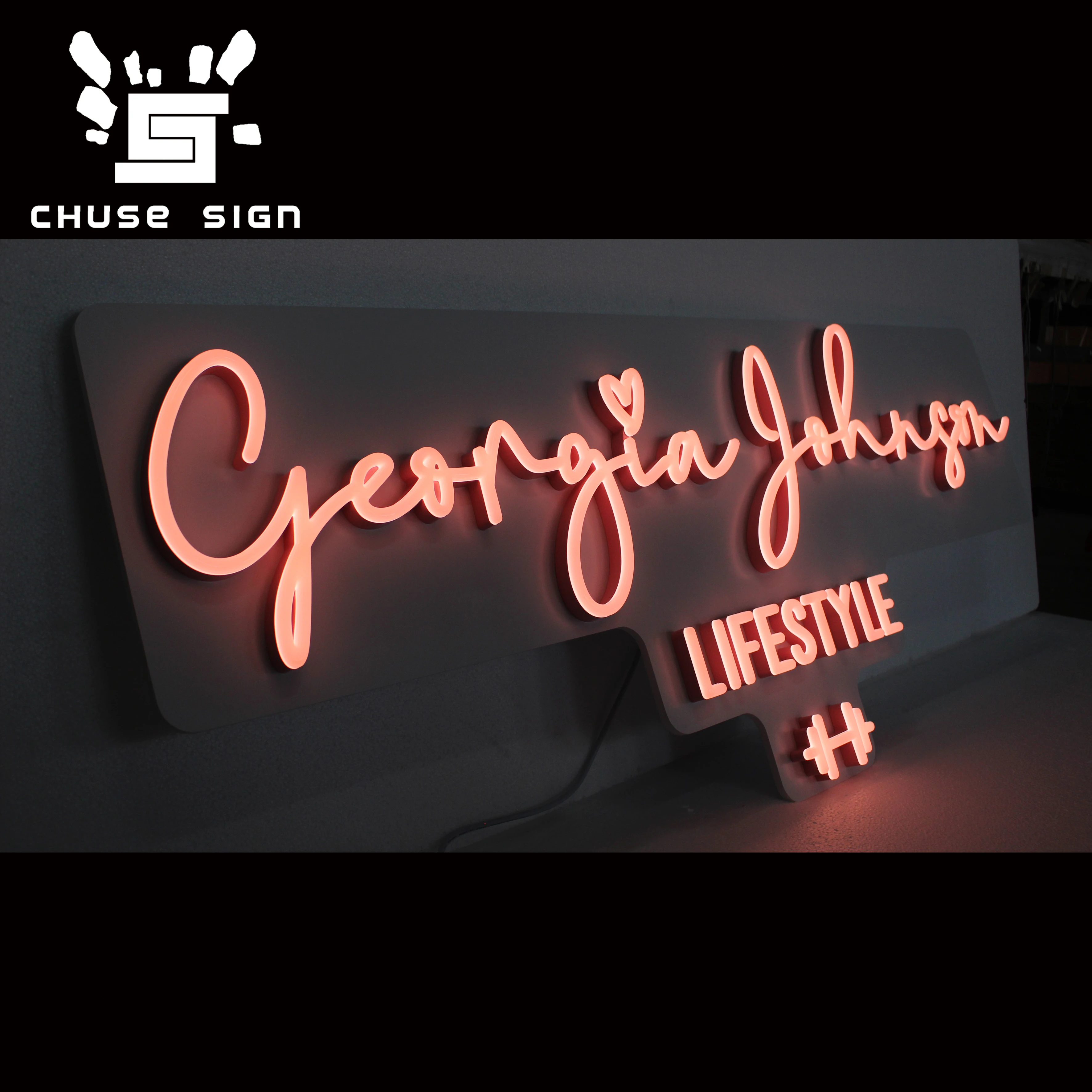 
 CHUSE, оптовая продажа, сделанная на заказ Водонепроницаемая наружная неоновая 3d акриловая светодиодная вывеска  