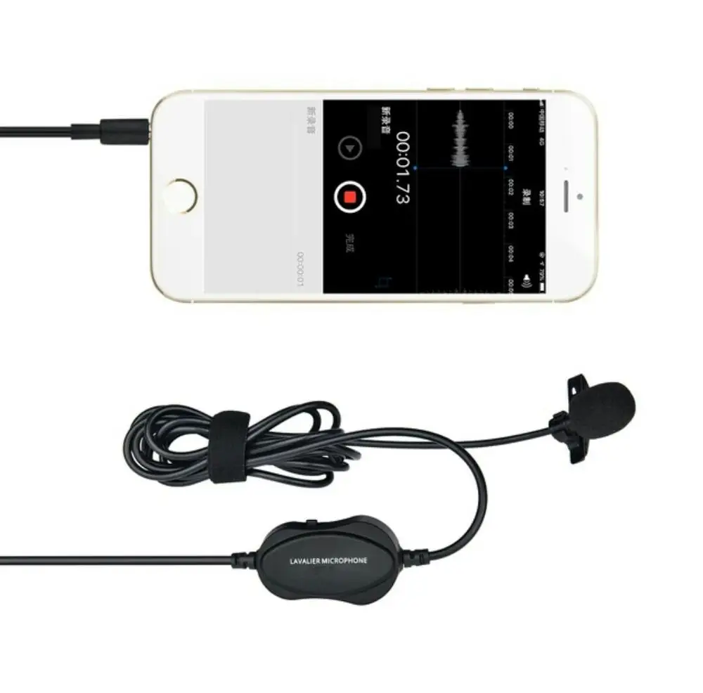 With 6M Cord for Smartphone Video and DSLR Cameras Collar Microphone Mini Lapel Clip Lavalier Interview Microphone