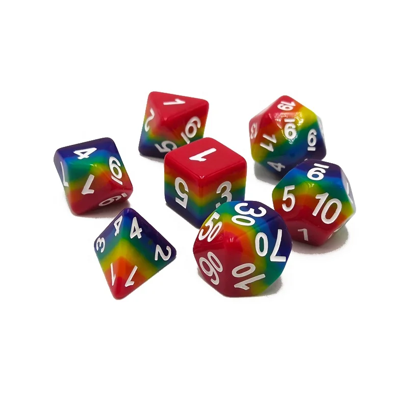 Набор искусственных радужных кубиков для TRPG высокого качества от производителя DND