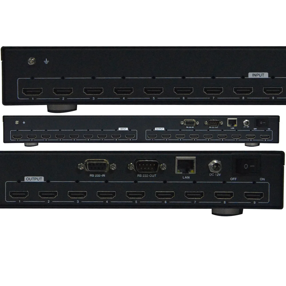 9x9 Video wall matrix 4K input and 4K output processor