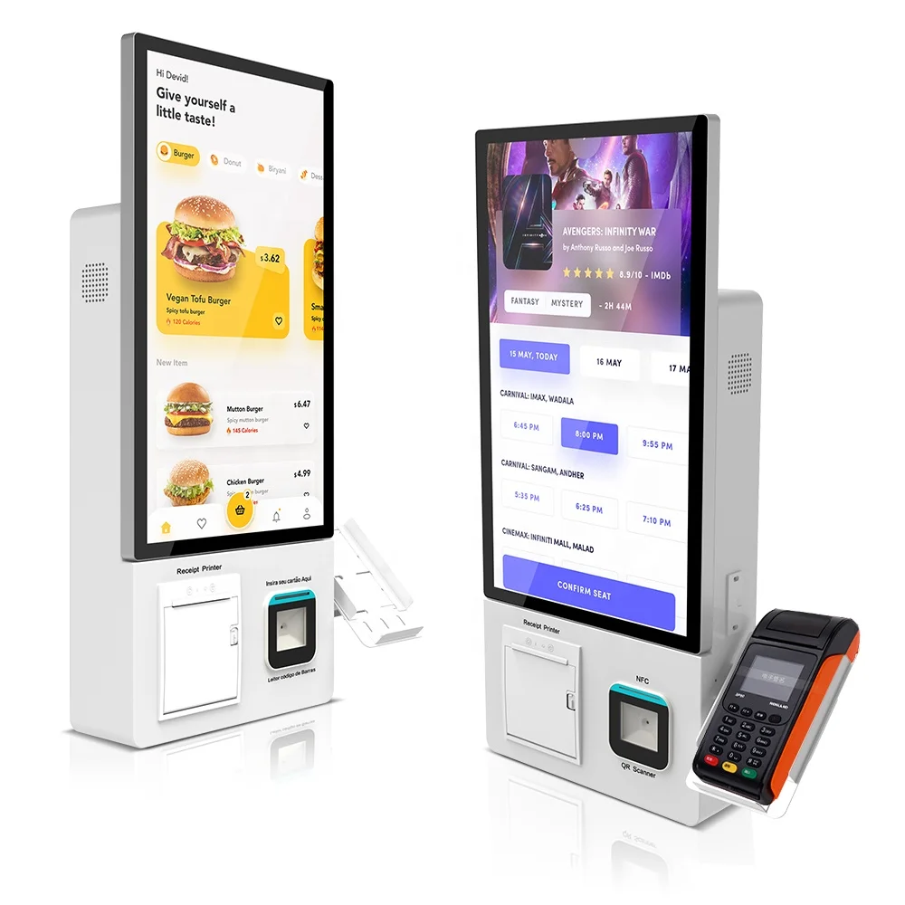 Uingwin Kiosk Self Service Payment Machine with Printer CE Certified All in One Payment Self Order Touch Kiosk Restaurant SDK