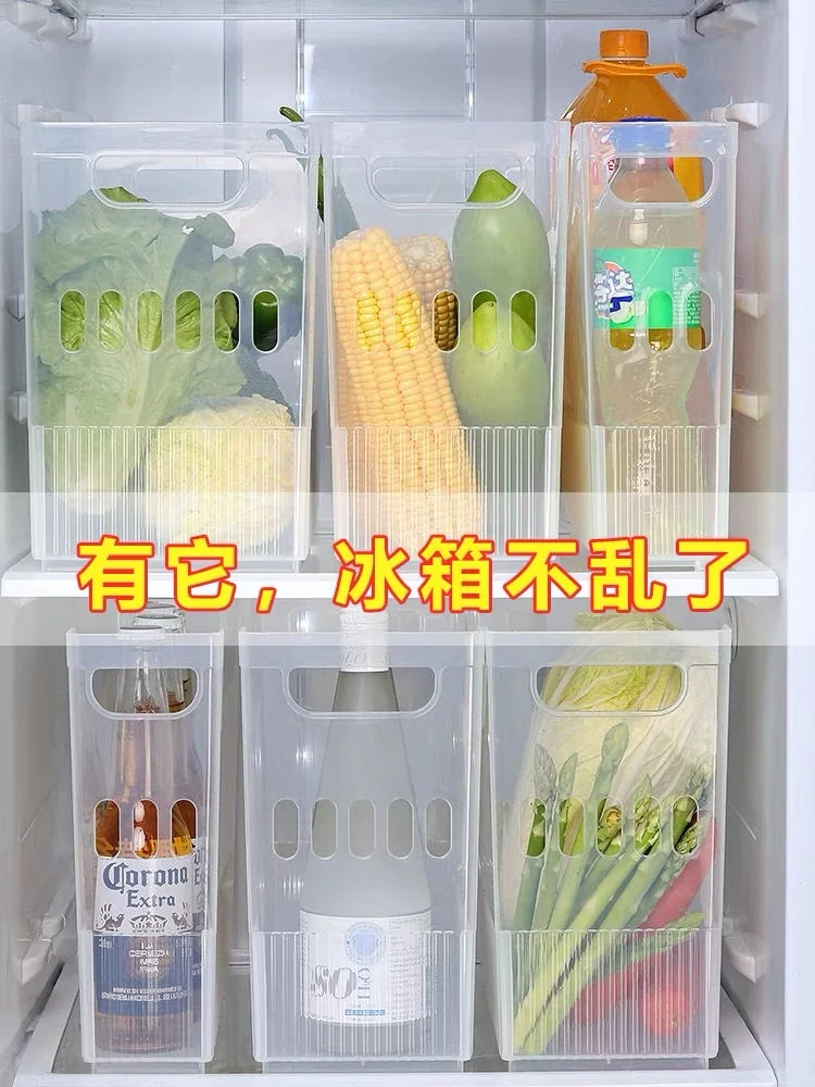 Plastic kitchen storage office folder transparent storage handle pulley storage basket