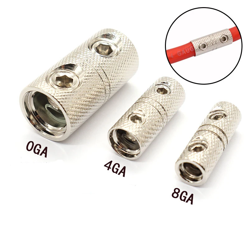 0/1 Gauge Wire Audio Car Brass Terminal Butt Connectors Car Stereo Power or Ground Wire Splice Coupler