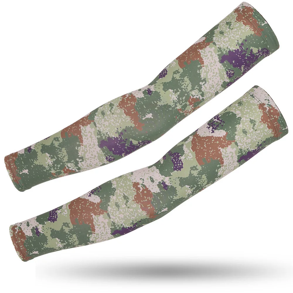 UPF50+ UV Sun Protection Cooling Compression XXL Sports Cycling Fishing Camo Ice Silk Arm Cover Sleeves