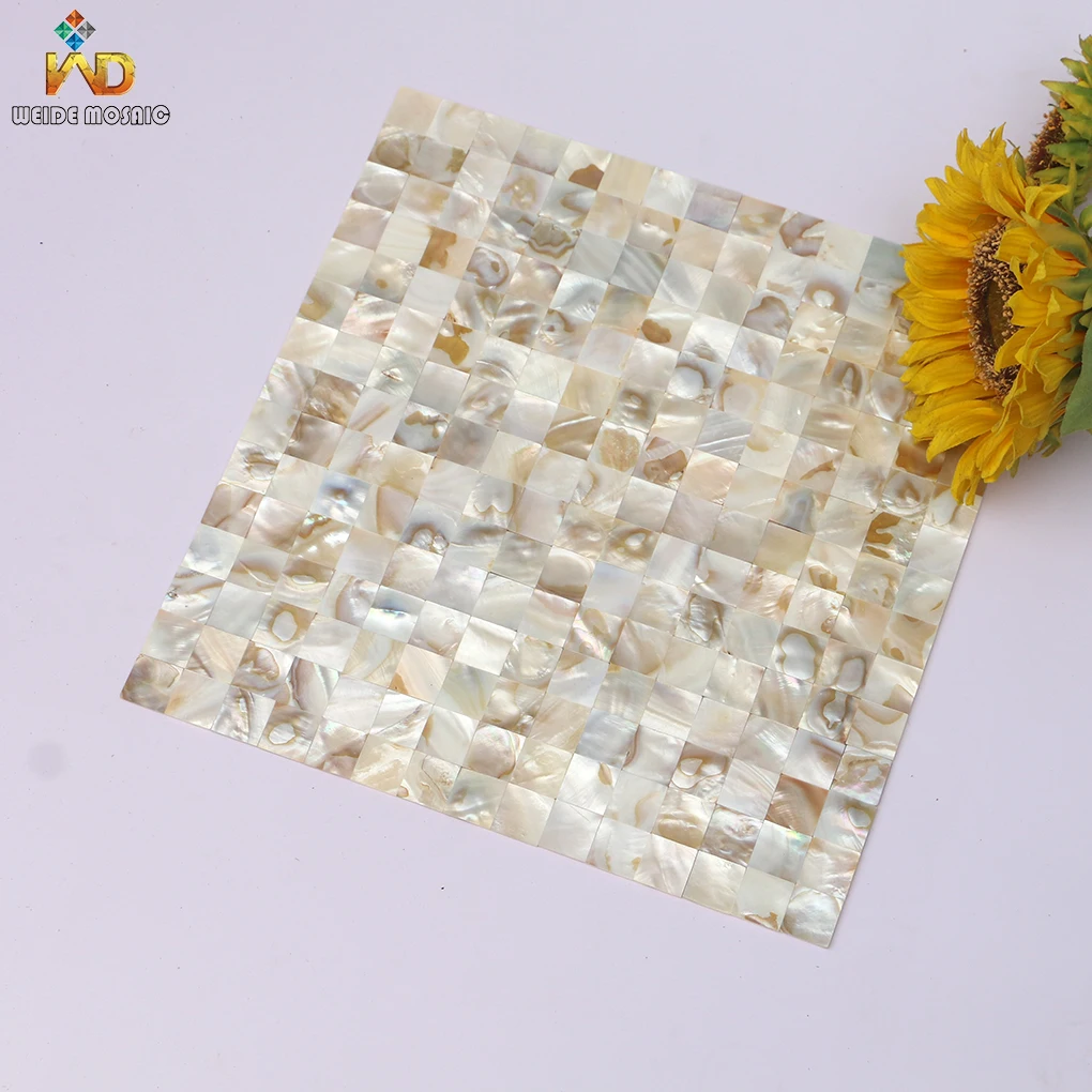 Automatic peel and stick shell mosaic tiles restaurant background wall decoration natural mother pearl mosaic tiles