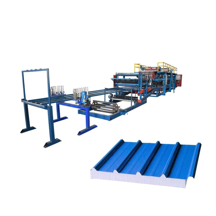 EPS PU sandwich panel making machine Production Line Steel PU Foam Sandwich Panel System Roof Wall Panel Making Machine