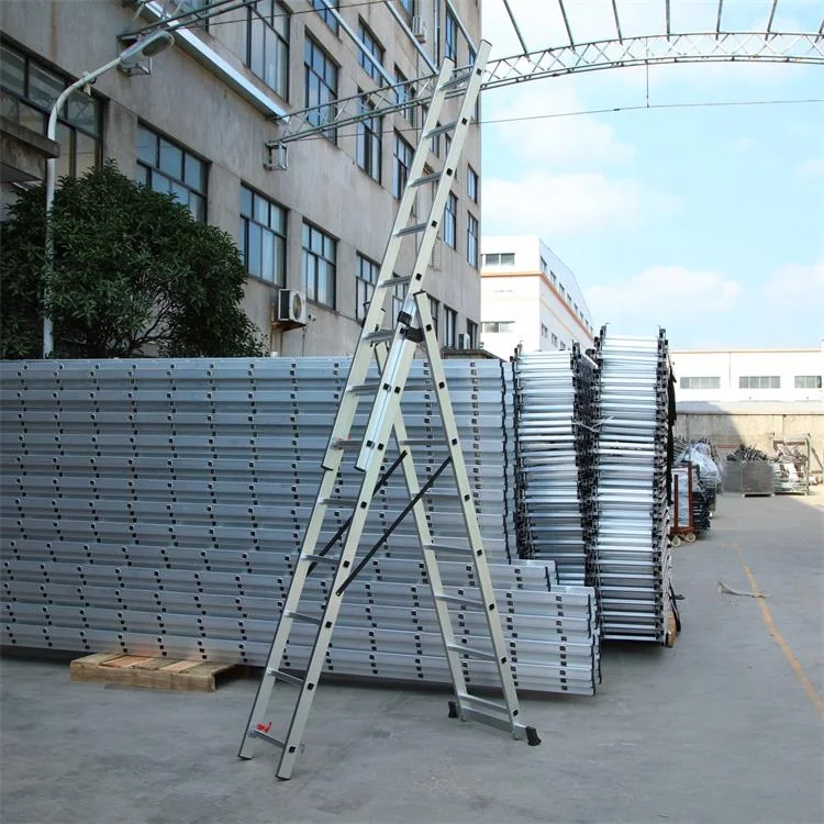 Great High Quality EN131 3 Sections Safe Aluminum Extension Folding Combination Ladder