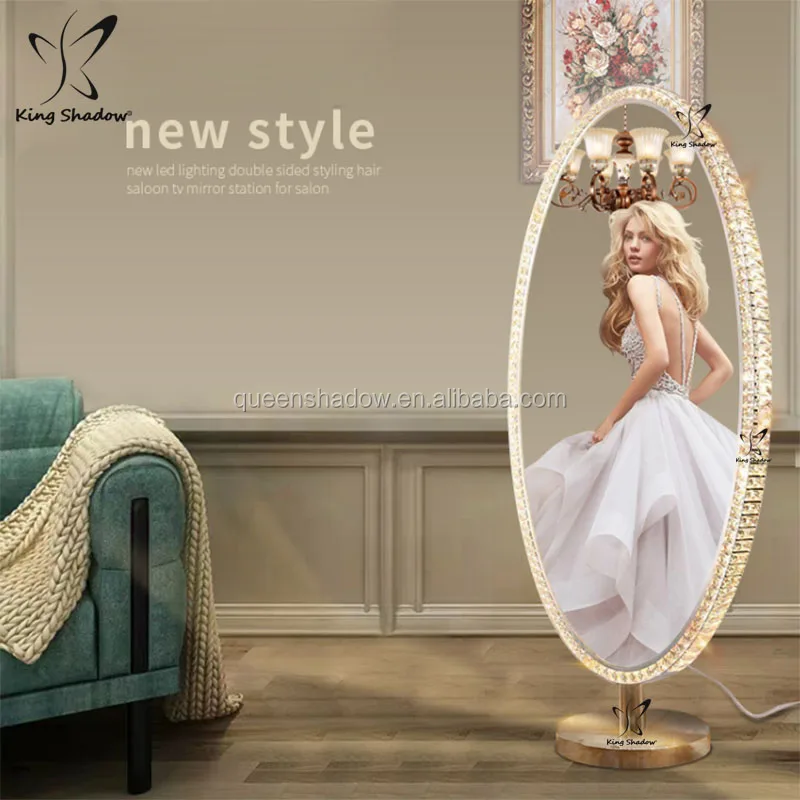 beauty salon sets barber wall light mirror styling salon dressing table with LED