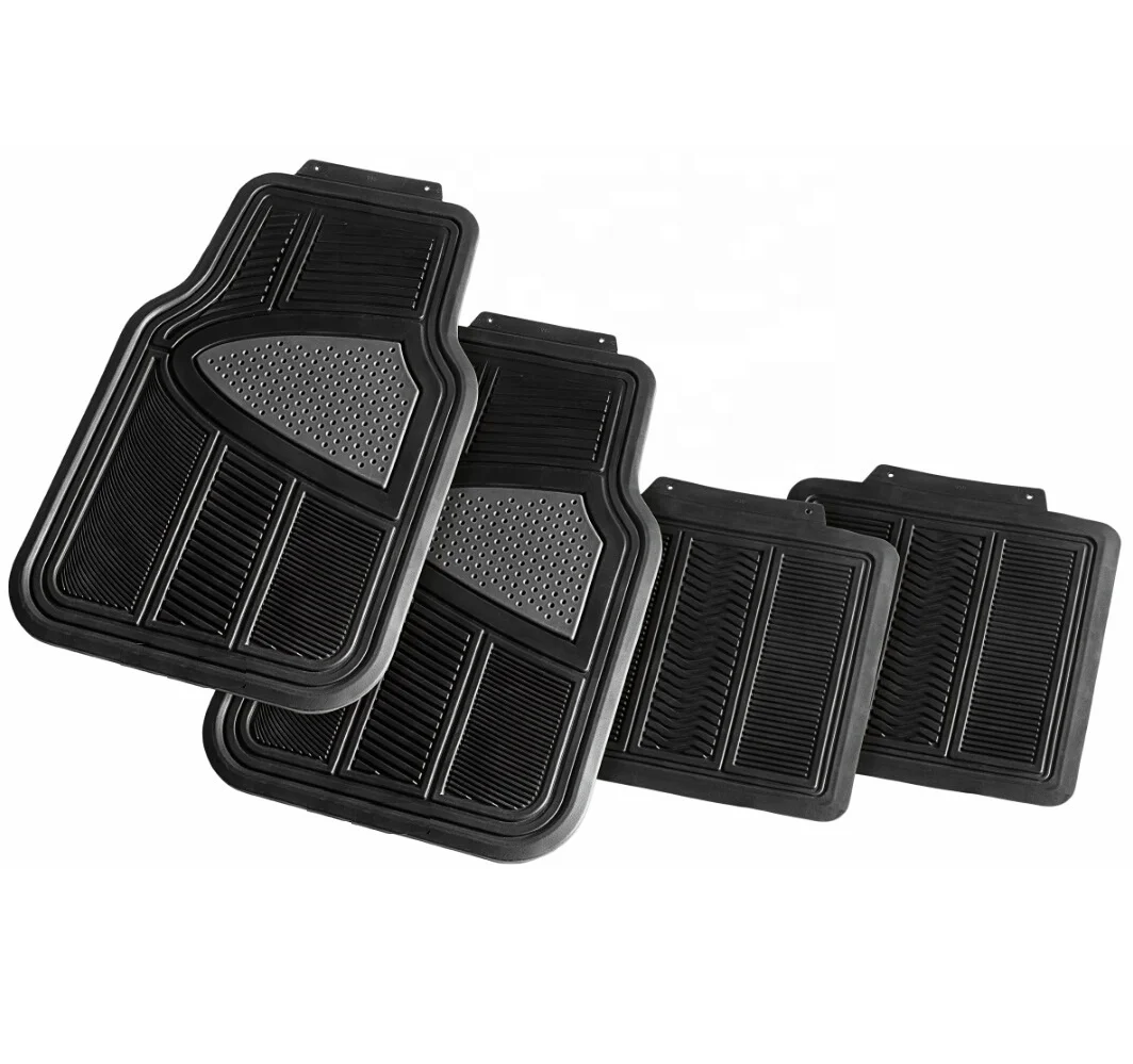 Hot sell 4pcs Anti-slip rubber floor mat customized OEM design pvc car floor mat/Two-tone universal car mats