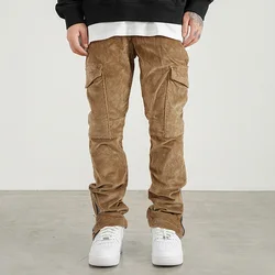 Factory selling corduroy pants men stock dropshipping high quality men cargo pants