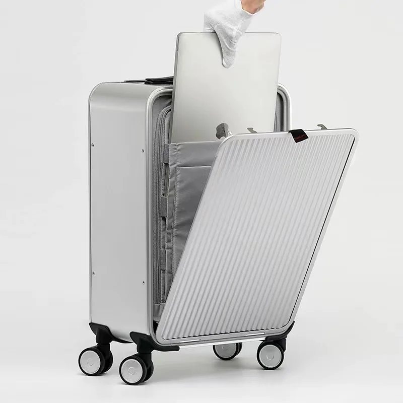 Brand New Front pocket Full Aluminum Alloy Trolley Suitcase Carry-on Traveling Luggage Bag Suit Case