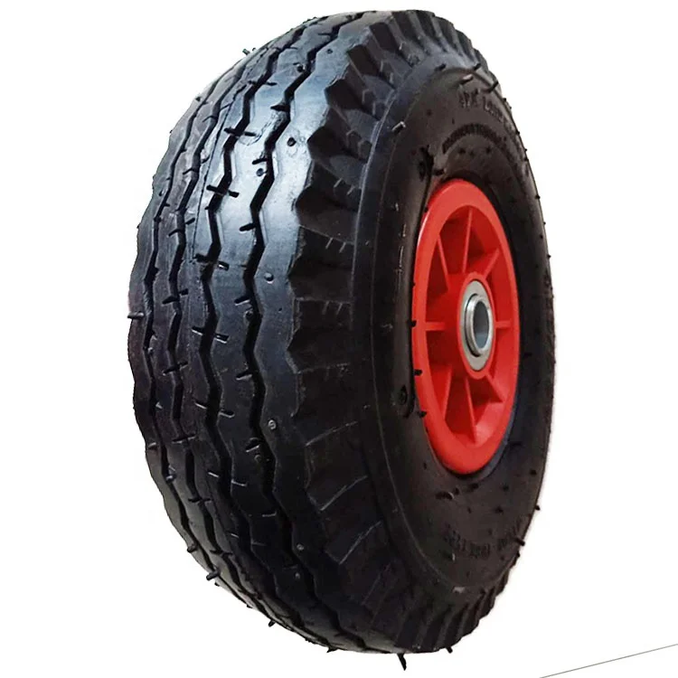 10 inch 4.10/3.50-4 pneumatic inflatable rubber wheel for trolley wagon cart