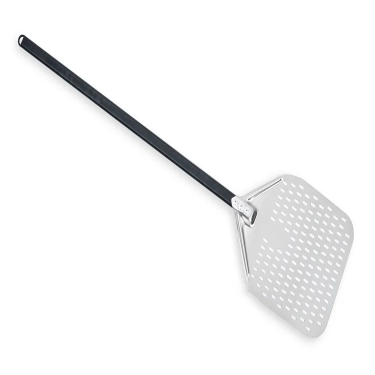 Premium Stainless Steel Perforated Pizza Peel Shovel Square Pizza Paddle Spade With Aluminum Black Or Silver Handle Oven Tools