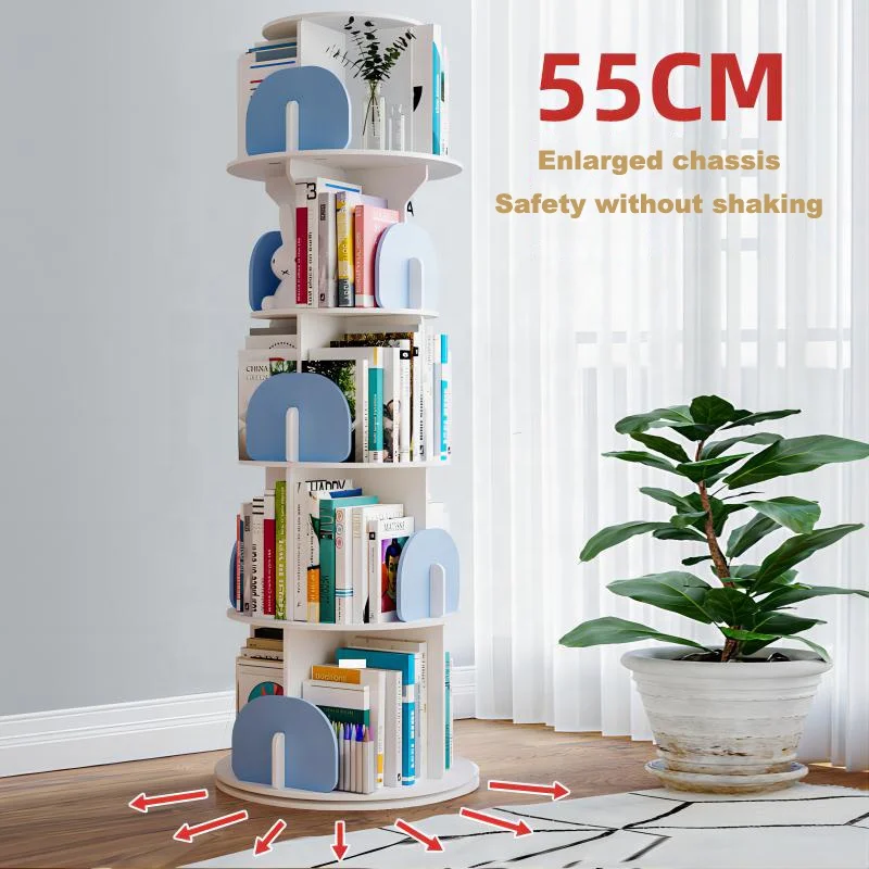 Новое поступление простые детские вращающийся в виде книжной обложки 360 градусов 4-ярусный выставочный стенд книжный шкаф вращающаяся книжная полка с дельфином