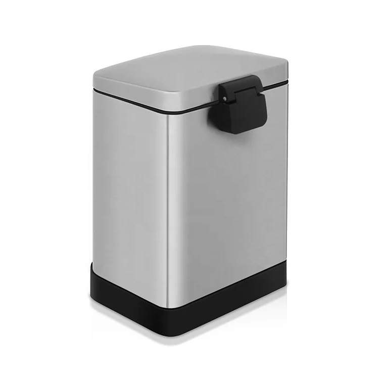 New Fashion Metal Rectangular Step Pedal Bin Trash Can with Plastic Inner Bucket