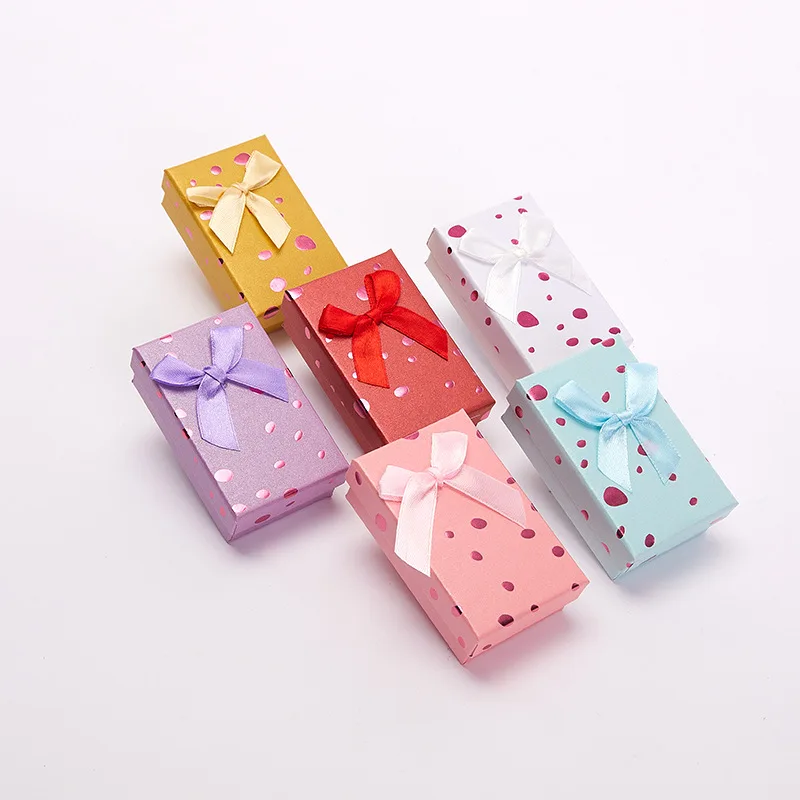 Hot cheap cheap jewelry world cover jewelry bow ribbon necklace ring earrings pendant packaging box Jewelry organizer