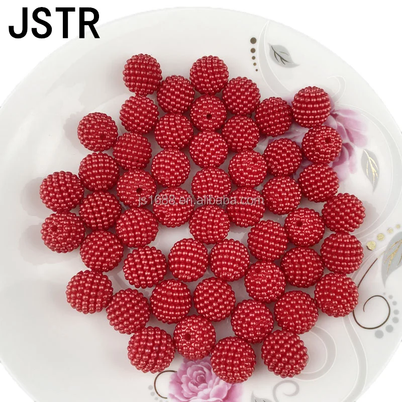RTS 100pc/bag 20mm colorful ABS plastic chunky Bayberry Beads for jewelry making kid round Loose Beads bubble gum beads