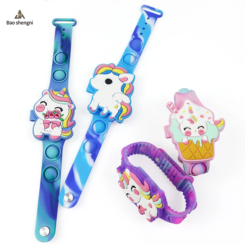 Kids Cartoon Watch LED Touch Cute Unicorn Silicone Digital Wrist Watch For Kid Pop Fidget Bracelet Toys Watch For Girls Boys