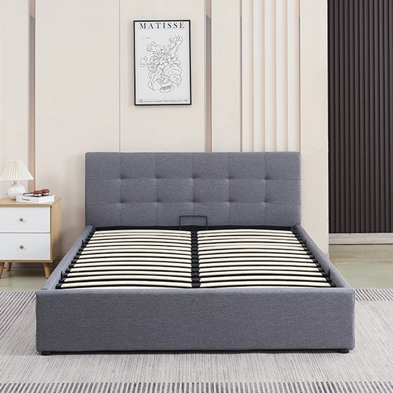 Modern Lift up Ottoman Storage Bed Twin Full Double Queen King Super Size Upholstered Frame