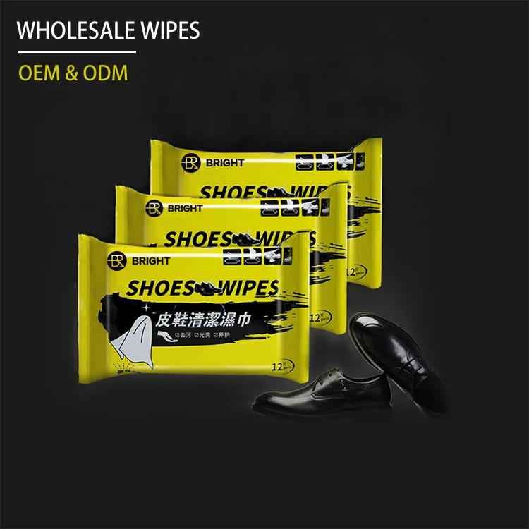 New arrival shoe care 12pcs sneaker wet wipes/shoe cleaning wet tissues