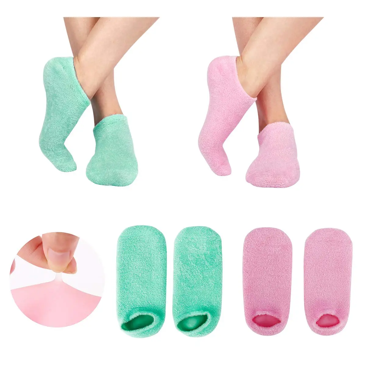 Hot Sale Moisturizing Spa Gel Socks Pedicure Soften Repairing anti Crack spa socks
