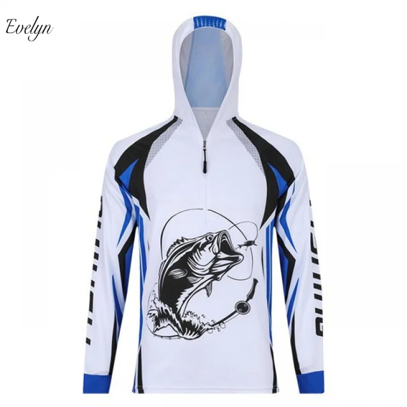 EVELYN OEM ODM New with Hat Zipper Fishing Suits Shirt Fast Breathable Tracksuit UV Protection Fishing Suits Long Sleeve Shirt
