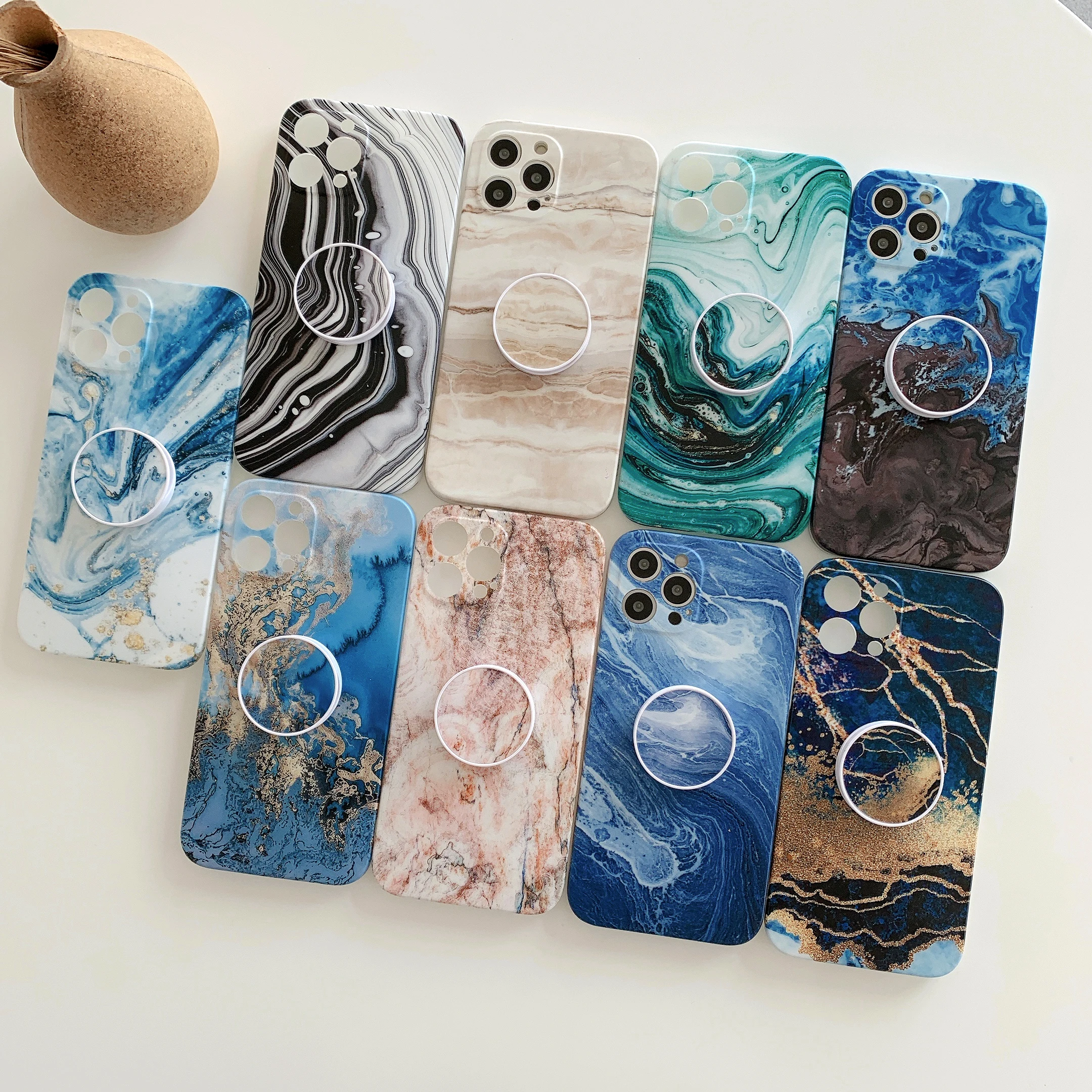 hot selling Marble Phone Case With Holder For iPhone 13pro 12 Pro Max Fashion Cover For iPhone 12 Case