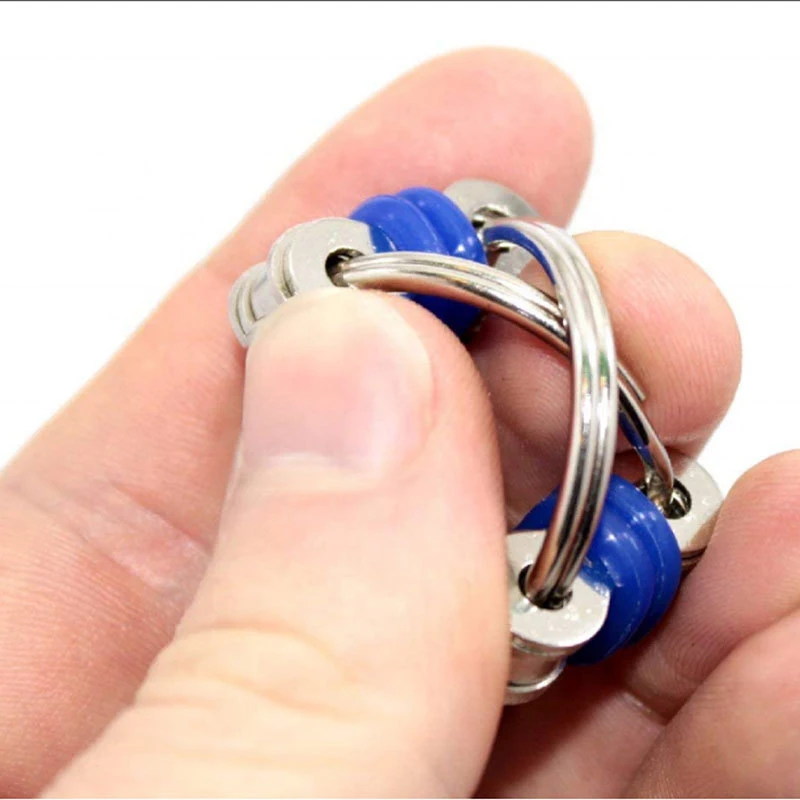  2021 Creativity Stainless Steel Chain Relieve Stress Fidget Toy Hand Spinner Key Ring