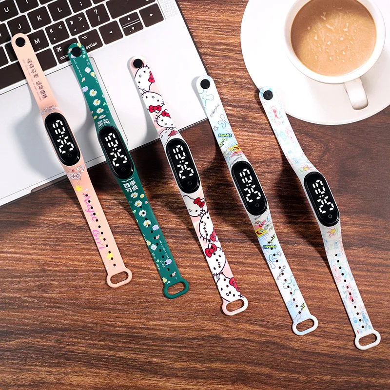Free samples Cartoon Children Electronic Watch Animation Led Electronic Watch Kids Waterproof Touch Bracelet Watch