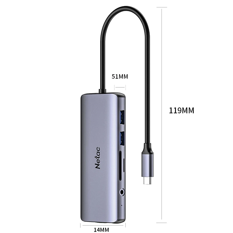 Netac Docking Station Laptop Type C 3.0 USB Hub 11 in 1 Multi-interface adapter extension dock Type C Data Por Charging OEM ssd