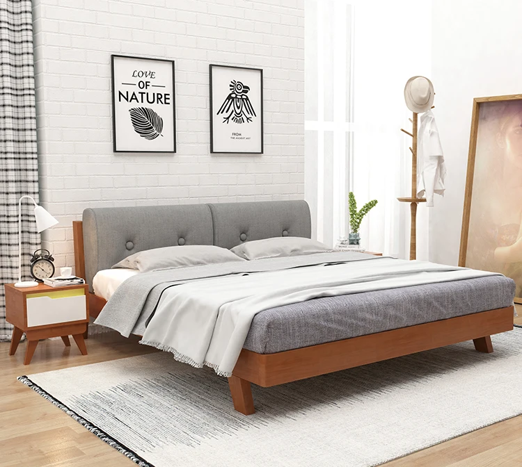 Modern HPL wooden queen size bedroom furniture sets