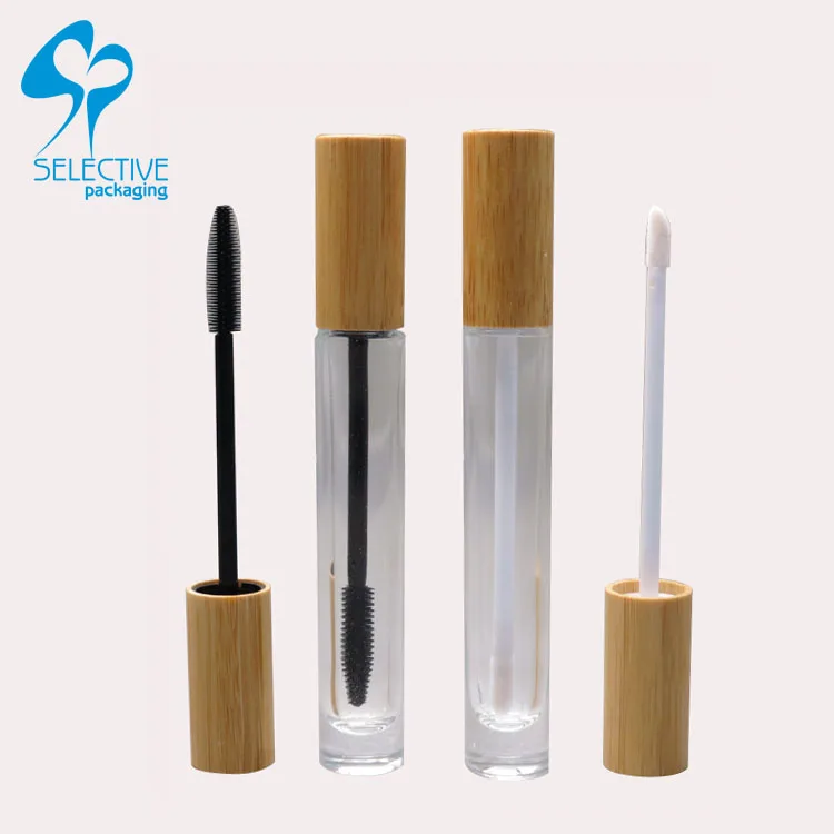 Bamboo Design Eyelash Tube 10ml Glass Pretty Empty Mascara Wand Tubes With Brush