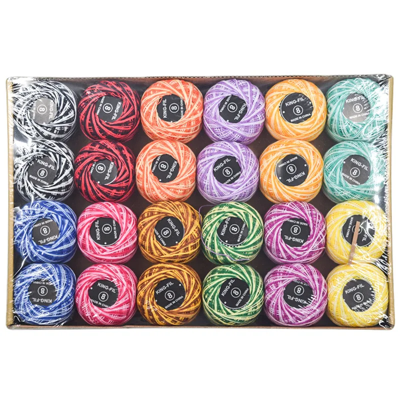 Pearl Cotton Thread Size 8 Crochet Thread Perle 12 Balls 16/24/42 Balls Set Hand Knitting  Embroidery