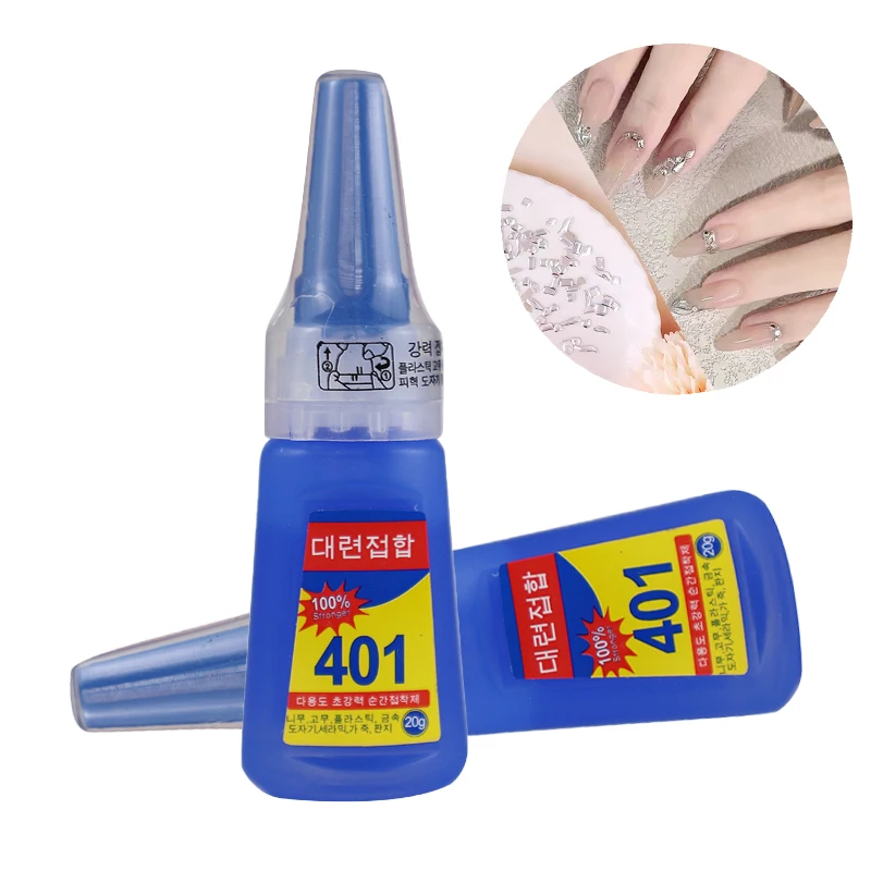 Professional Customized Fast Drying Super Sticky Glue for Wearable Nails and Diamond 401 Nail