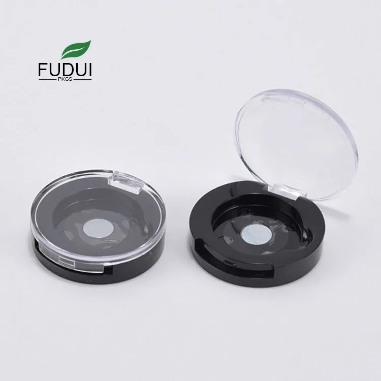 FUDUI ES2083 Acrylic Round Loose Powder Container 3G Black Tiny Empty Eye Shadow Case With Clear Cover