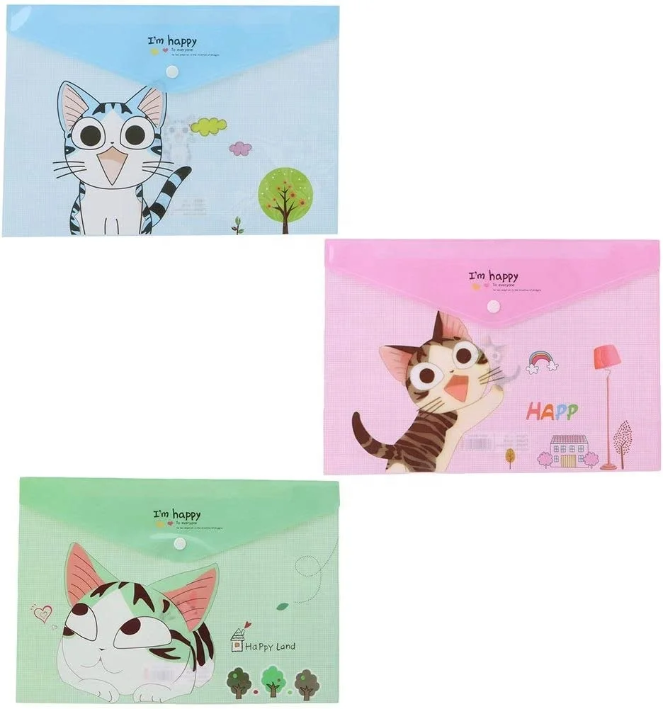 File Bag PP/PVC Folder 2 Pack A4 Envelope Document Storage Pouch Organizer for Office Business