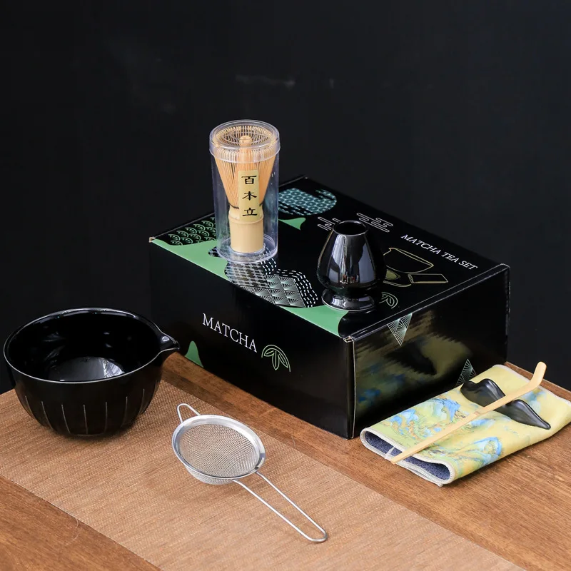 Чайный набор Matcha в японском стиле чайная ложка миска с ртом стоящая Подарочная коробка керамическая