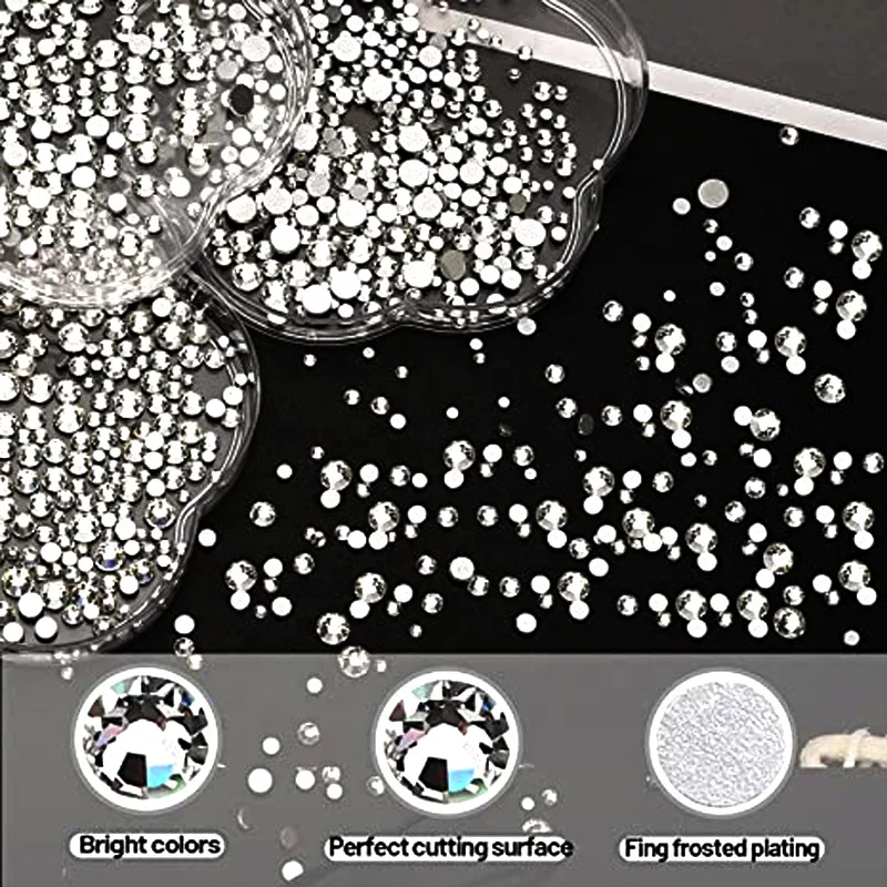 Ab Flatback Rhinestones Nail Gems Stones Glass Diamonds For Nail  Rhinestones Kit Wax Pencil Picker Tweezer Nail Art Rhinestone