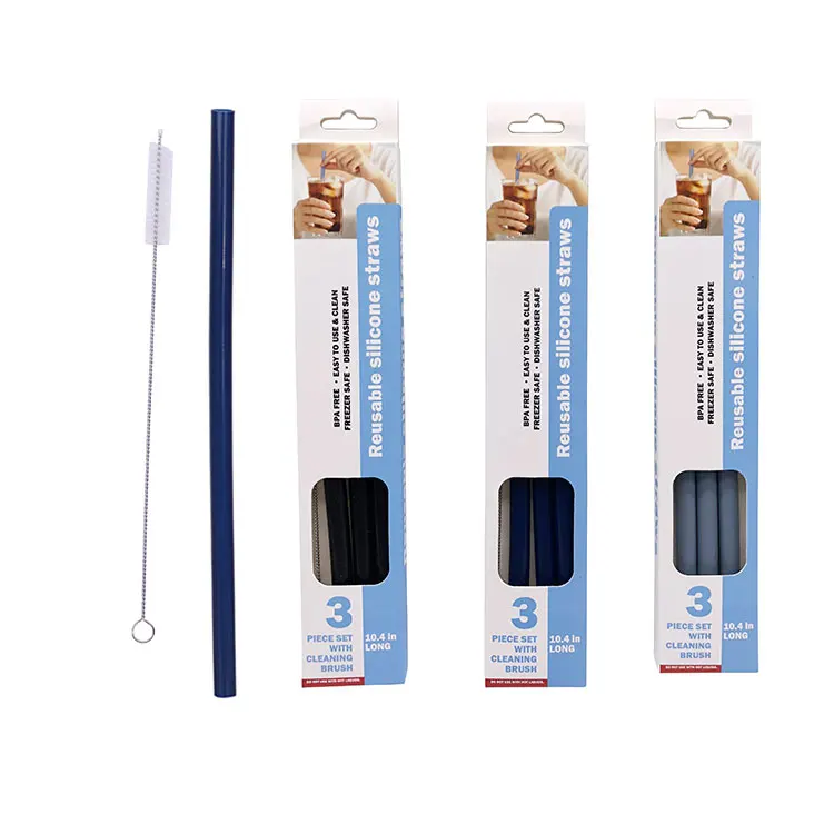 
Portable life outdoor reusable silicone folding wholesale eco friendly plastic foldable telescopic collapsible drinking straw 