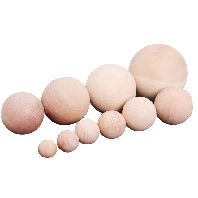 Wholesale Natural Wooden Ball Bulk Unfinished Wood Beads for DIY Crafts Decoration