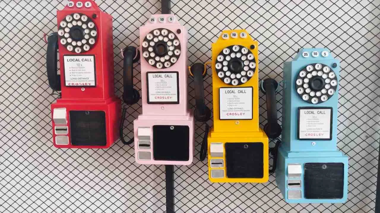 Creative network red milk tea shop bar wall props Retro Old Telephone model wall hanging wall decoration Pendant